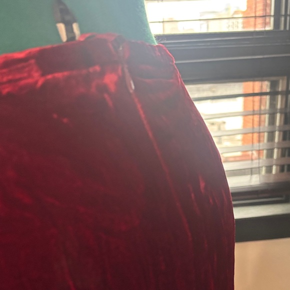 Eileen Fisher Velvet Maxi Skirt in Deep Red - Picture 4 of 4